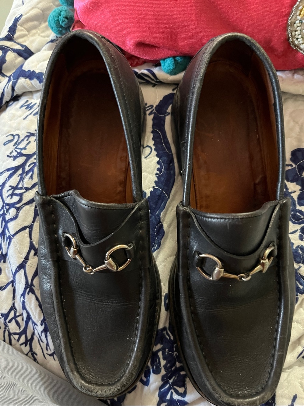 Gucci Women’s Black Lug-Sole Slip-On Loafers